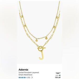 Gold Tone Double Strand “J” Necklace from The Rack